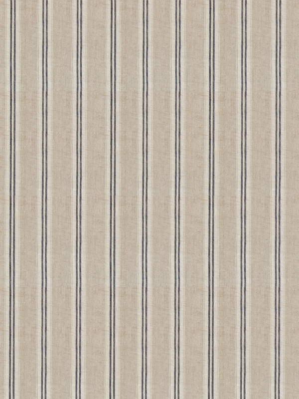 Linen Navy Stripe Fabric Sample 